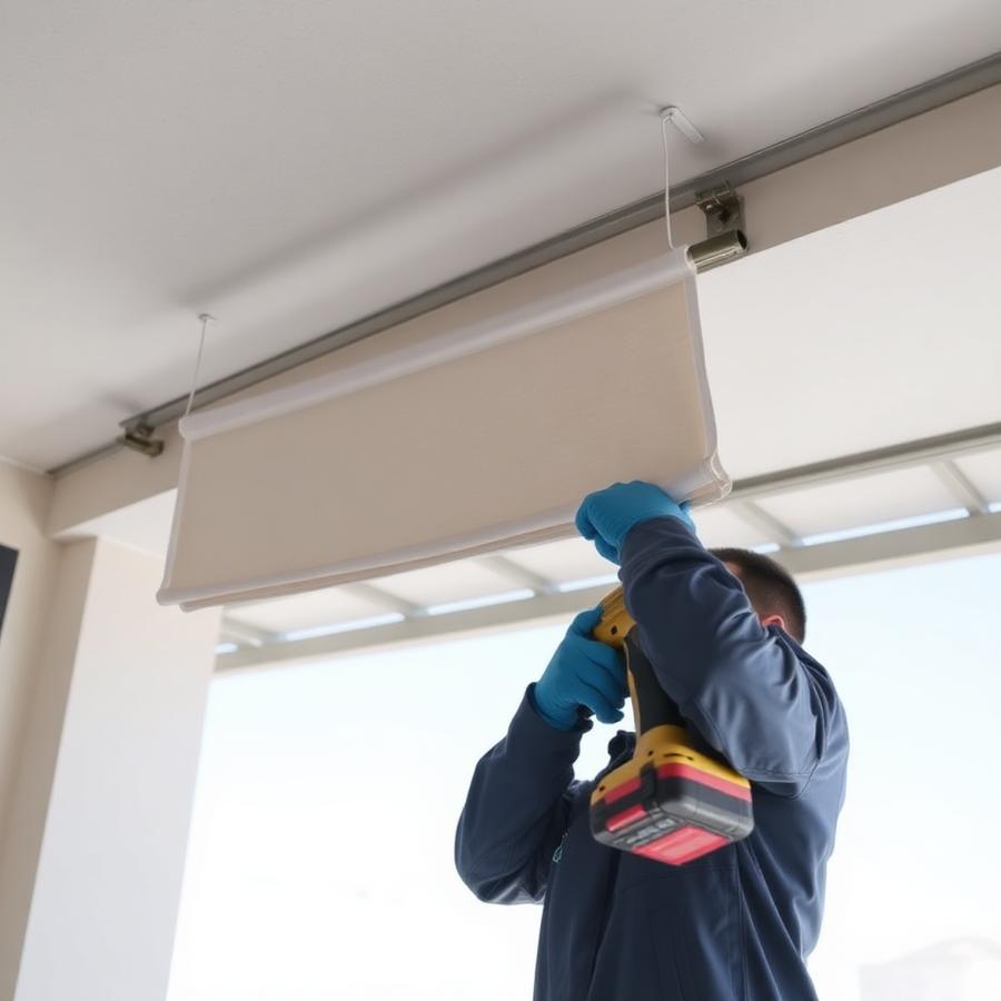 Ceiling cloth drying hanger installation 5