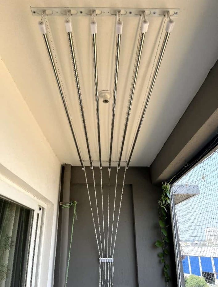 Ceiling cloth drying hanger installation 1